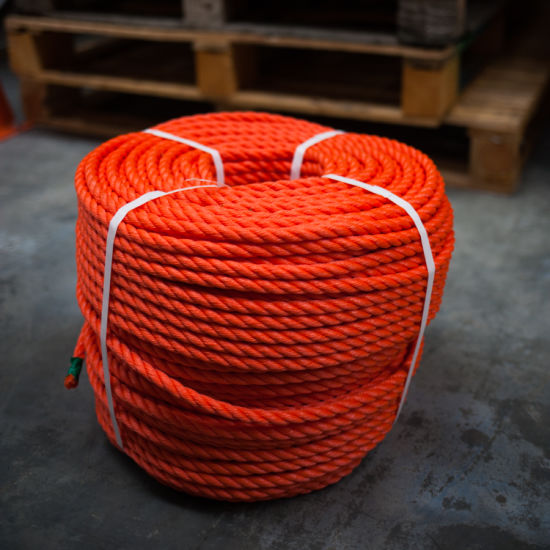 Corde en plastique PE orange à 3 torons