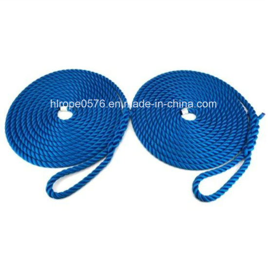 3 brins de corde d'amarrage multifilament souple bleu royal de 16 mm