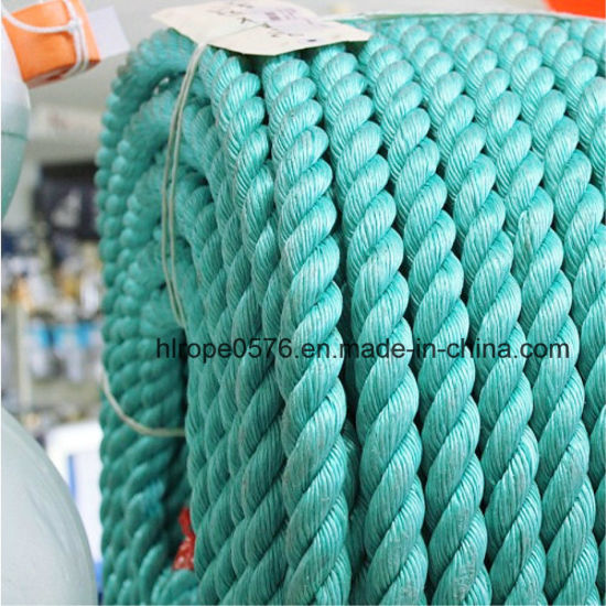 Usine en gros 3 brins de corde marine en corde PP verte pour la pêche et l'amarrage