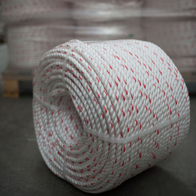10mm blanc avec une corde de polysteel floques floques rouge (bobine de 220m)