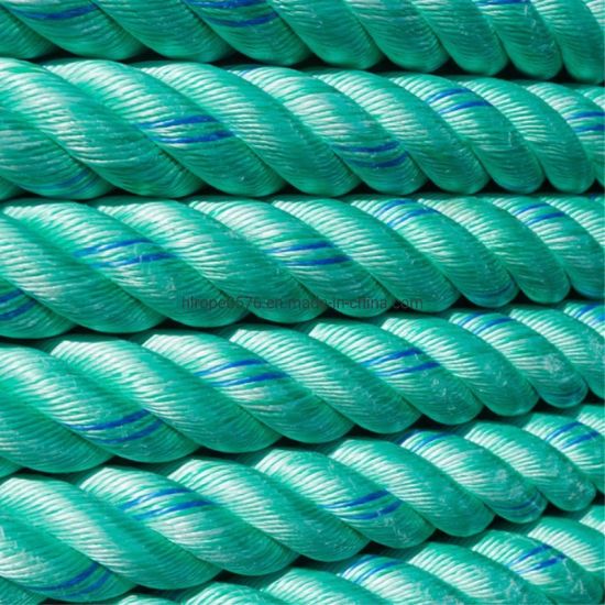 Corde en polypropylène verte en gros pour la pêche et l'amarrage.